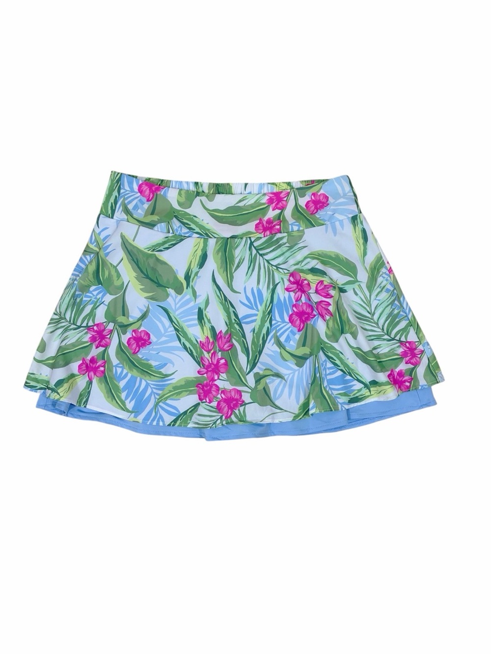 Tommy Bahama Athletic Skort Sz M Green Pink Blue Floral Tennis Pickleball